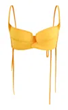Maticevski Maya Tie-detailed Silk Crepe De Chine Bra Top In Yellow
