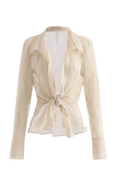 Maticevski Miracle Button-down Cotton-blend Shirt In White