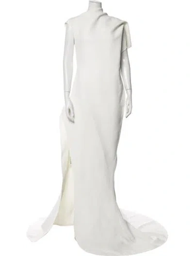 Pre-owned Maticevski Mock Neck Long Dress In White