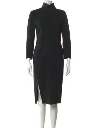 Pre-owned Maticevski Mock Neck Midi Length Dress In Black