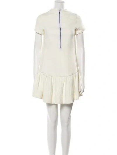 Pre-owned Maticevski Mock Neck Mini Dress In Neutral