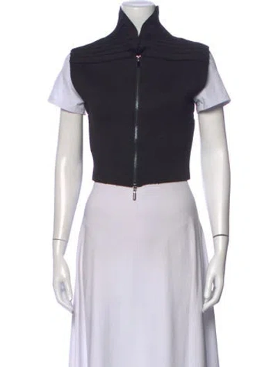 Pre-owned Maticevski Mock Neck Sleeveless Top In Black