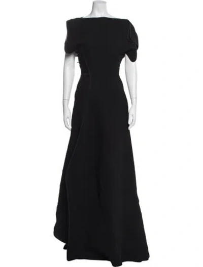 Pre-owned Maticevski Off-the-shoulder Long Dress In Black