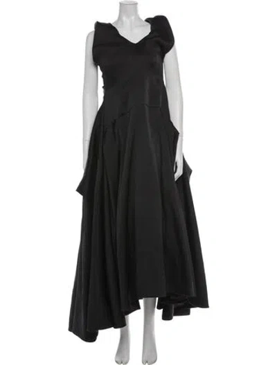 Pre-owned Maticevski Off-the-shoulder Long Dress In Green