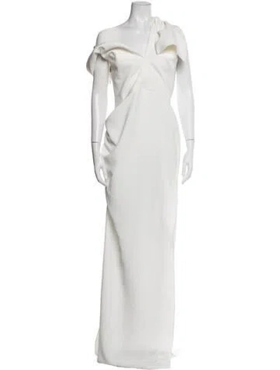 Pre-owned Maticevski Off-the-shoulder Long Dress In Neutral