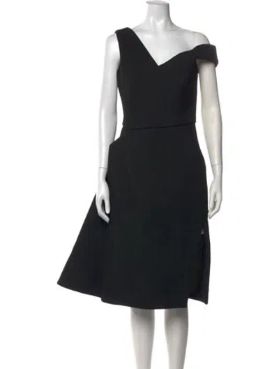 Pre-owned Maticevski Off-the-shoulder Midi Length Dress In Black