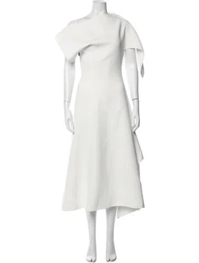 Pre-owned Maticevski Off-the-shoulder Midi Length Dress In White
