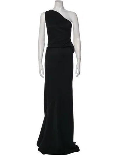 Pre-owned Maticevski One-shoulder Long Dress In Black