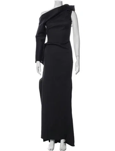 Pre-owned Maticevski One-shoulder Long Dress In Black