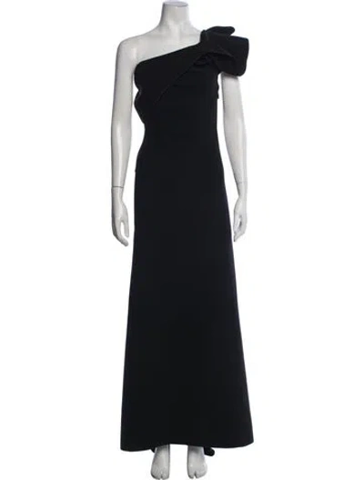 Pre-owned Maticevski One-shoulder Long Dress In Black