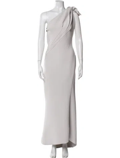 Pre-owned Maticevski One-shoulder Long Dress In Gray