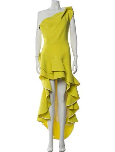 Pre-owned Maticevski One-shoulder Long Dress In Green