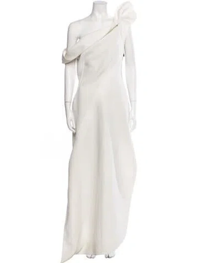 Pre-owned Maticevski One-shoulder Long Dress In Neutral