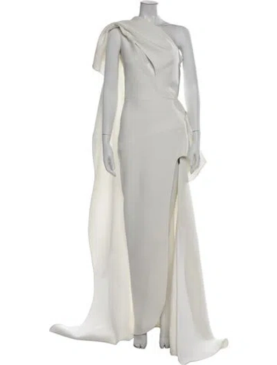 Pre-owned Maticevski One-shoulder Long Dress In Neutrals
