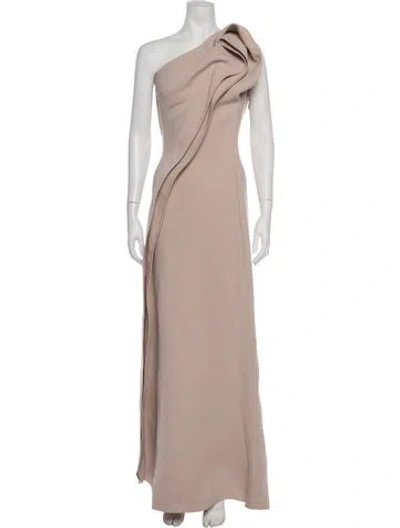 Pre-owned Maticevski One-shoulder Long Dress In Neutrals