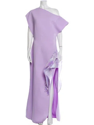 Pre-owned Maticevski One-shoulder Long Dress In Purple
