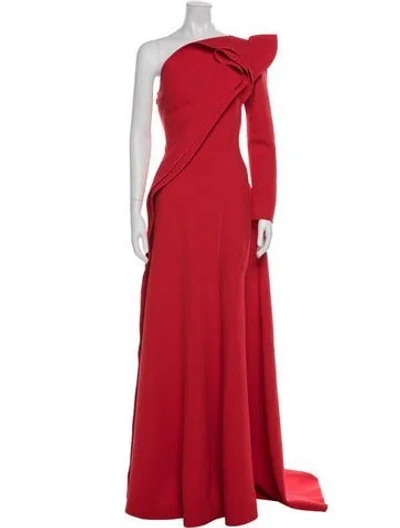 Pre-owned Maticevski One-shoulder Long Dress In Red