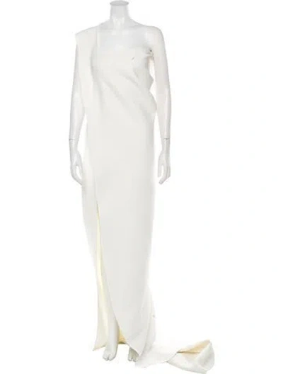 Pre-owned Maticevski One-shoulder Long Dress In White