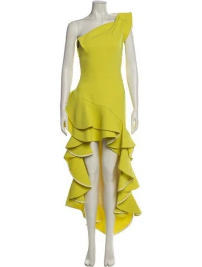 Pre-owned Maticevski One-shoulder Long Dress In Yellow