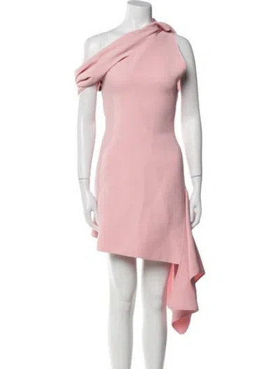 Pre-owned Maticevski One-shoulder Midi Length Dress In Pink