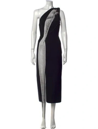 Pre-owned Maticevski One-shoulder Midi Length Dress W/ Tags In Black
