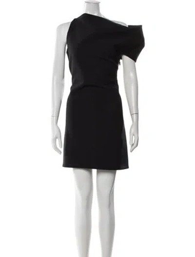 Pre-owned Maticevski One-shoulder Mini Dress In Black