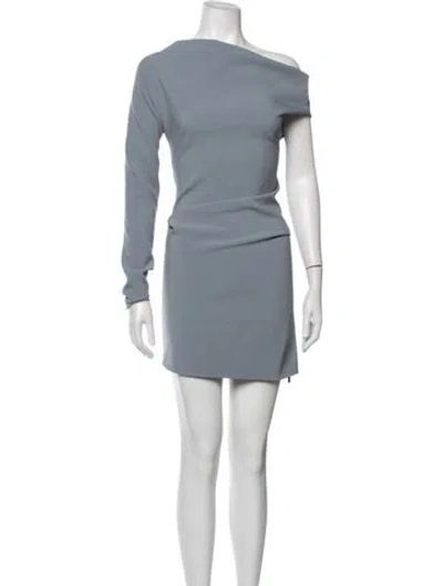 Pre-owned Maticevski One-shoulder Mini Dress In Blue