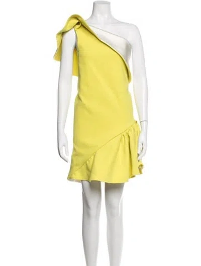 Pre-owned Maticevski One-shoulder Mini Dress In Green