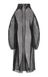 Maticevski Openwork Linen-silk Blend Veiled Cape In Black