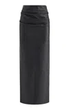 Maticevski Operate Leather Pencil Midi Skirt In Black