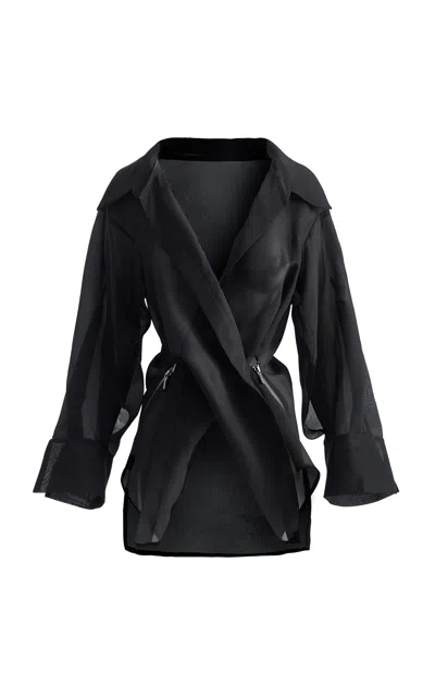 Maticevski Phormium Zip-detailed Top In Black