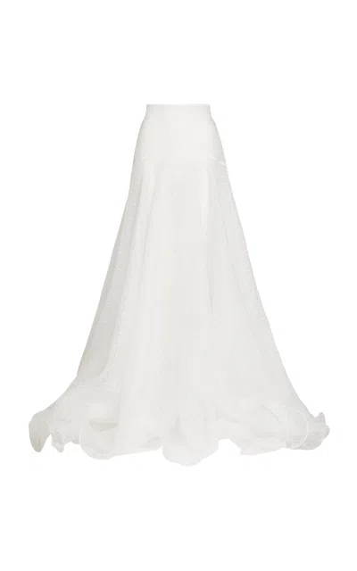 Maticevski Phosphoresce Silk-blend Maxi Skirt In White
