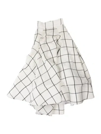 Pre-owned Maticevski Plaid Print Midi Length Skirt In White