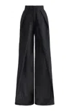 Maticevski Pride Pleated Wide-leg Pants In Black