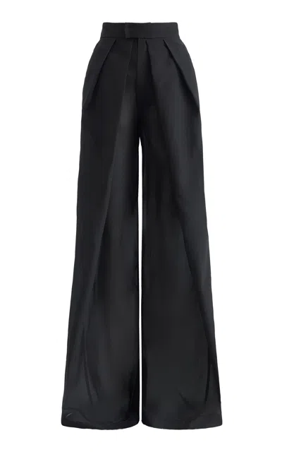 Maticevski Pride Pleated Wide-leg Pants In Black