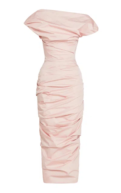 Maticevski Primrose Silk-blend Midi Dress In Pink