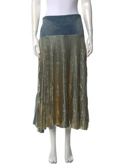 Pre-owned Maticevski Printed Midi Length Skirt In Blue