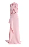 Maticevski Priority Draped Crepe Column Gown In Pink