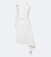 Maticevski Prosper Asymmetric Draped Midi Dress In White