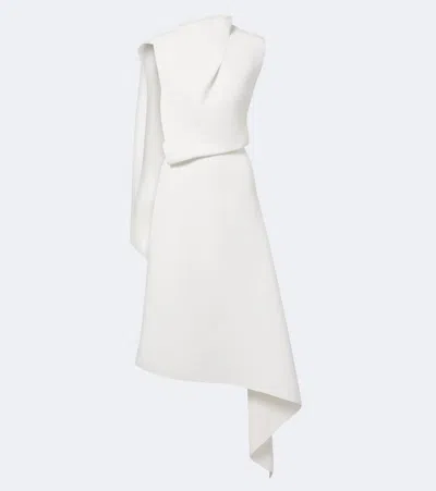 Maticevski Prosper Asymmetric Draped Midi Dress In White