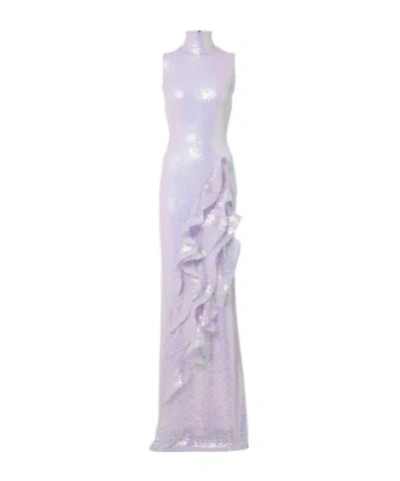 Maticevski Radiella Wave Ruffled Sequined Gown In Purple