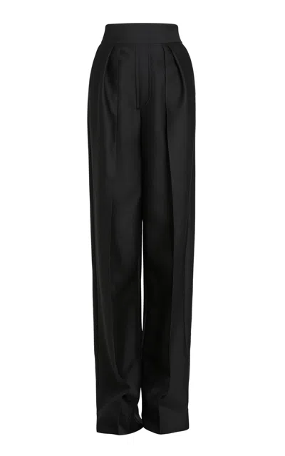 Maticevski Reason Relaxed Wool-silk Trousers In Black