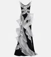 Maticevski Refraction Sequined Ruffled Gown In Black