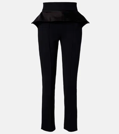 Maticevski Relate Peplum Satin Slim Pants In Black
