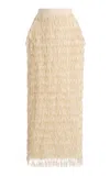 Maticevski Resonate Fringed Maxi Skirt In Nude