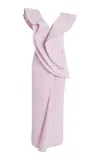 Maticevski Revive Wave Sculptural Crepe Maxi Dress In Purple