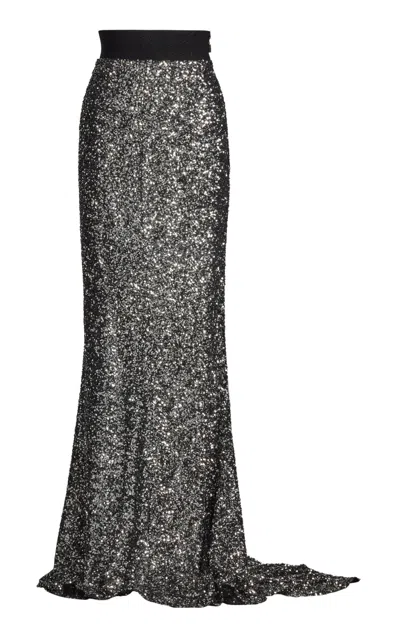 Maticevski Rhyme Sequined Maxi Skirt In Silver