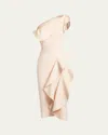 Maticevski Rhythm Sculpted Midi Dress In Pure Cream