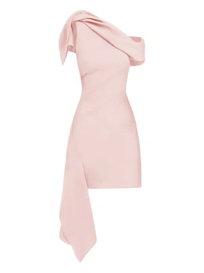 Maticevski Rigor Draped One-shoulder Mini Dress In Pink