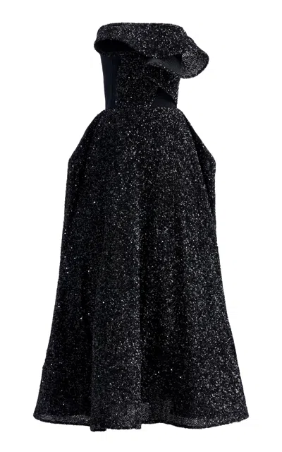 Maticevski Rotation Sequined Gown In Black